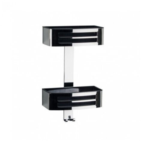 Poubelle d'angle double avec 2 fentes novellini R90CESTE0C  Chrome-noir