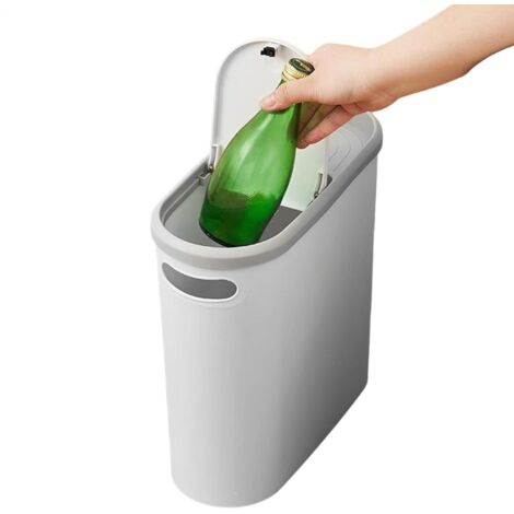 Poubelle de 10 litres, avec couvercle à bouton-pression,