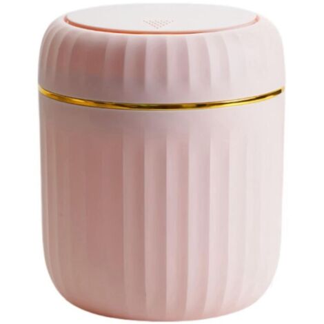 Poubelle de bureau avec couvercle à pression, mini poubelle de bureau, petite poubelle de table en plastique pour salle de bain, bureau(rose)