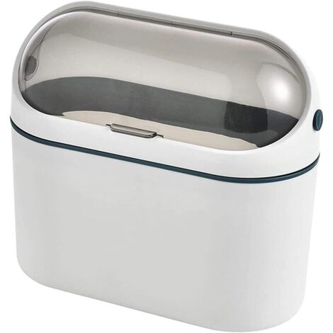 Poubelle de bureau Cuisine table basse table corbeille à papier avec couvercle seau de rangement petite mini poubelle de bureau 20.510.219cm bleu foncé 1 pièce