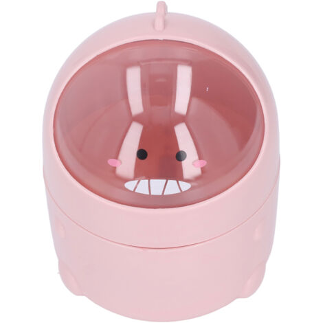 Poubelle de bureau design dinosaure pour enfant, grande capacité, couvercle amovible, base antidérapante, matière plastique résistante, couleur rose