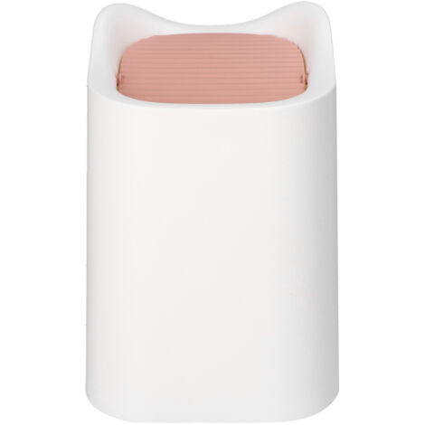 Poubelle de bureau mignonne blanche avec couvercle pour table d'étude, bureau ou dortoir