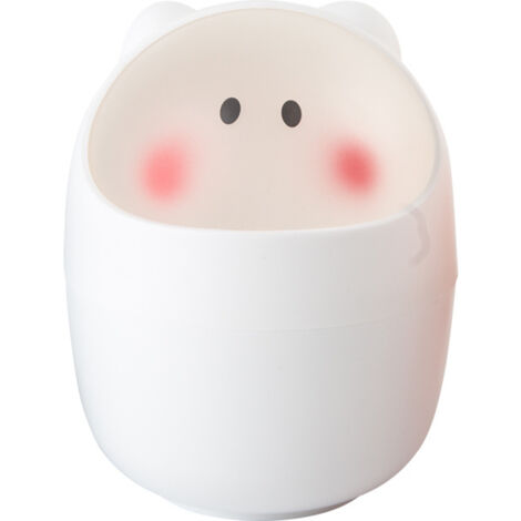 Poubelle De Bureau Mini Corbeille De Nettoyage Baril Creative Petit Bureau Organisateur Rangement Poubelles Poubelle Pour Animaux Conteneur De Serviettes En Papier Rose(Blanc)
