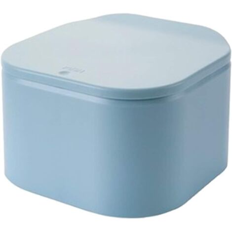 Poubelle de bureau Mini couvercle de bureau de style européen poubelle à ressort boîte de rangement des ordures de bureau avec couvercle poubelle organisateur de bureau 18,5  11,5 bleu 1 pièce