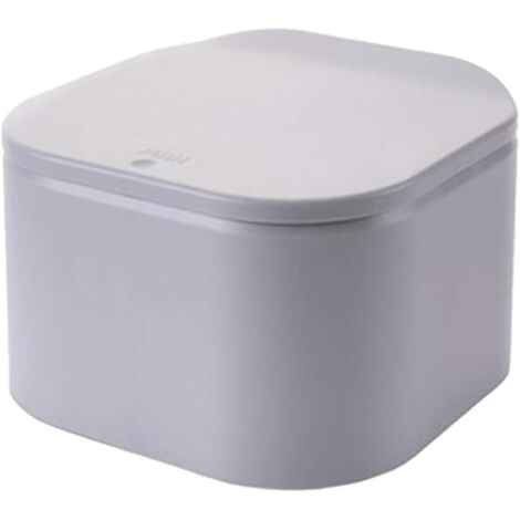 Poubelle de bureau Mini couvercle de bureau de style européen poubelle à ressort boîte de rangement des ordures de bureau avec couvercle poubelle organisateur de bureau 18,5  11,5 gris 1 pièce