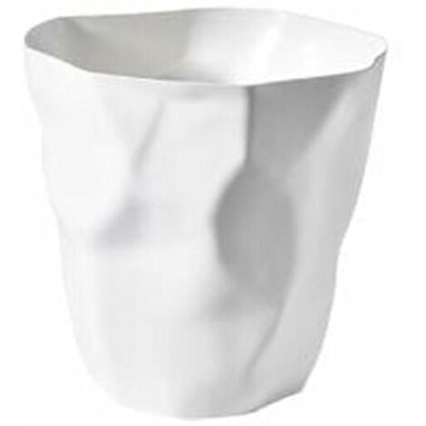 Poubelle de bureau, protection de l'environnement poubelle en plastique de bureau de chambre à coucher irrégulière (blanc)