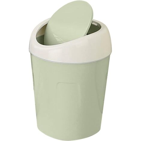 Poubelle de bureau seau de rangement créatif petite poubelle de bureau avec couvercle mini ménage salon table chevet flip-top poubelle 1713cm vert clair 1 pièce