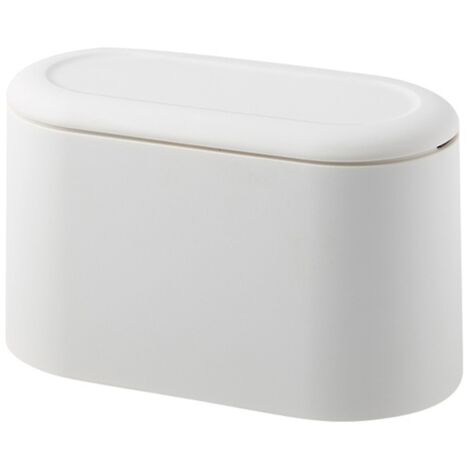 Poubelle de Bureau Style Scandinave & Japonais, Corbeille à Déchets avec Couvercle à Pression, Boîte de Rangement Double Couche pour Bureau, Chambre & Cuisine