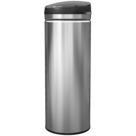 Poubelle de cuisine-50L-Fermeture douce-Sans contact-Acier inoxydable-Design hygiénique-Bureau