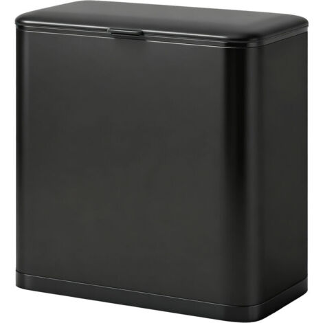 Poubelle De Cuisine 8 L, Sur Pied Ou Murale, En Acier Inoxydable, Noire,30x30x17cm