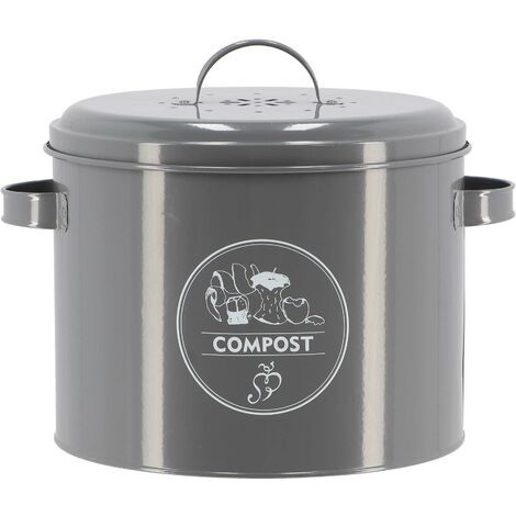 OKESYO Poubelle à compost pour cuisine, petite poubelle suspendue avec  couvercle et poignée, 7 l/12 l, poubelle à suspendre pour la cuisine tous  les