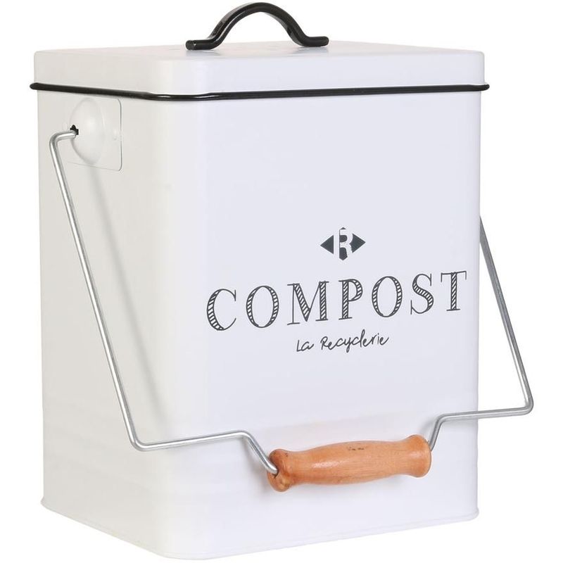 Cook Concept - Poubelle de cuisine à compost vintage 5 litres - Marque Blanc
