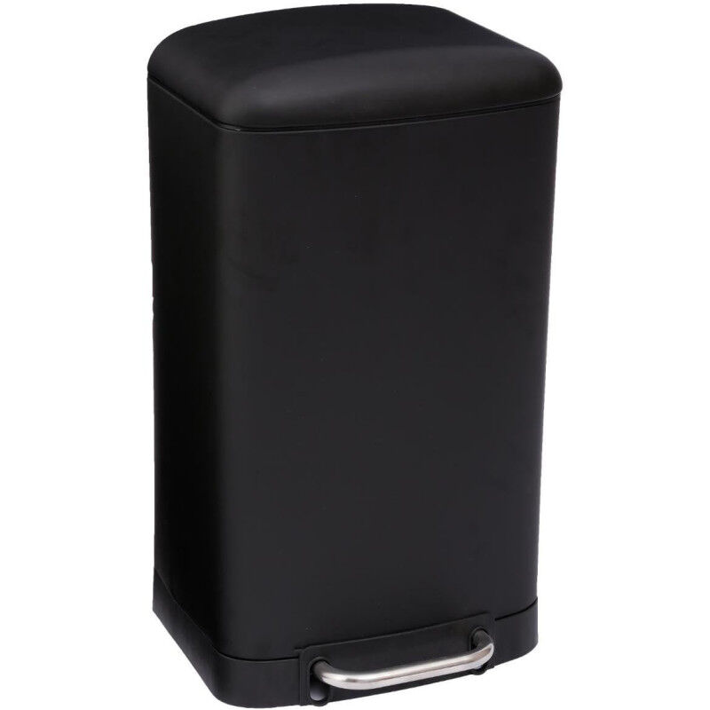 Poubelle de Cuisine à Pédale 30L Seau Intérieur Amovible, Fermeture Douce et Silencieuse, Solide Noir - Livraison gratuite