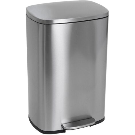 Poubelle de cuisine à pédale ADMIRAL Noir Acier inoxydable 50 L - Noir