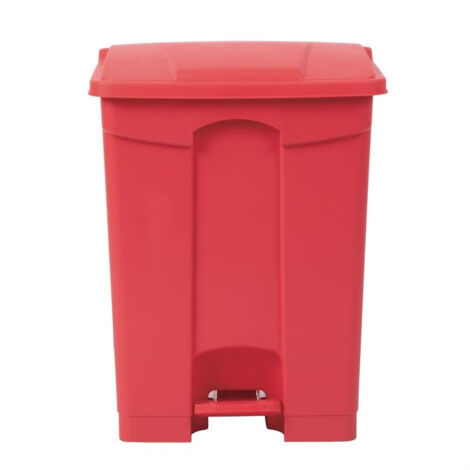 Poubelle de Cuisine à Pédale 65L Rouge - Jantex