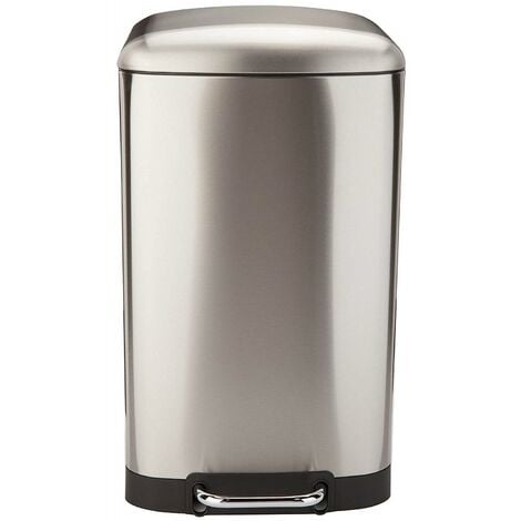 Poubelle de cuisine à pédale GREENWICH Argent Acier inoxydable 40 L