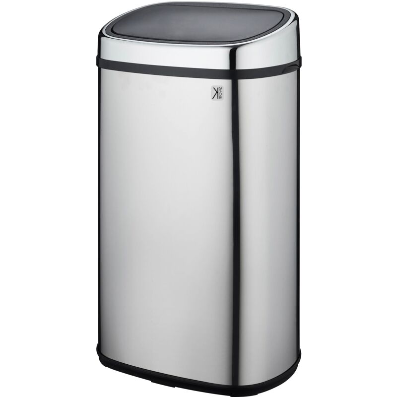 Poubelle push pression inox city 58l