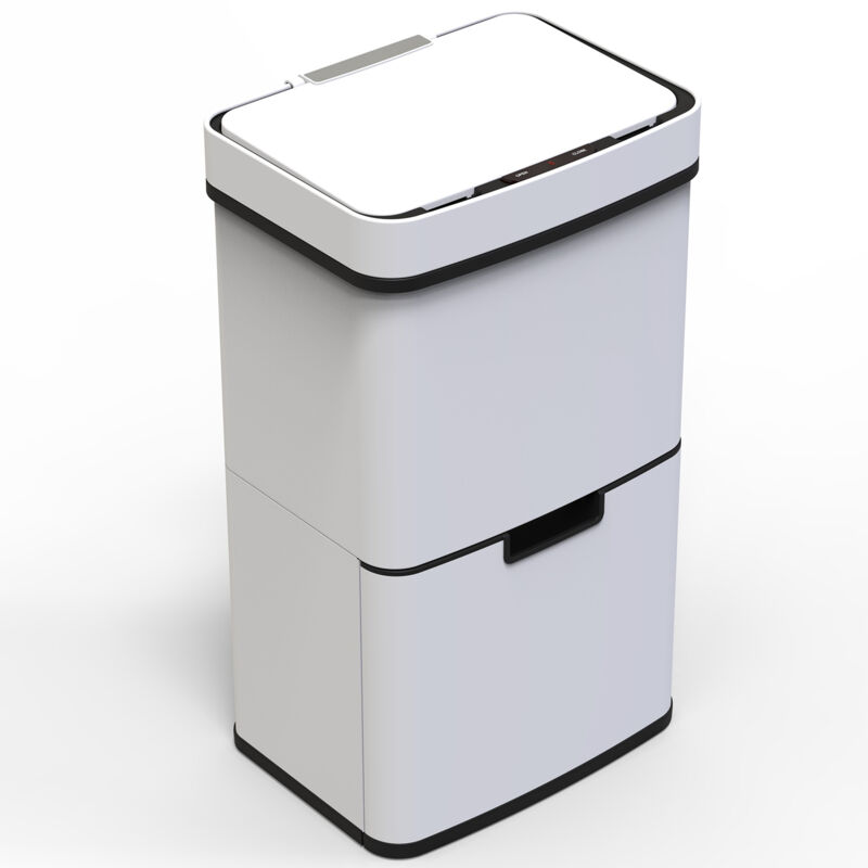 Poubelle automatique tri sélectif NARVIK blanc 75L