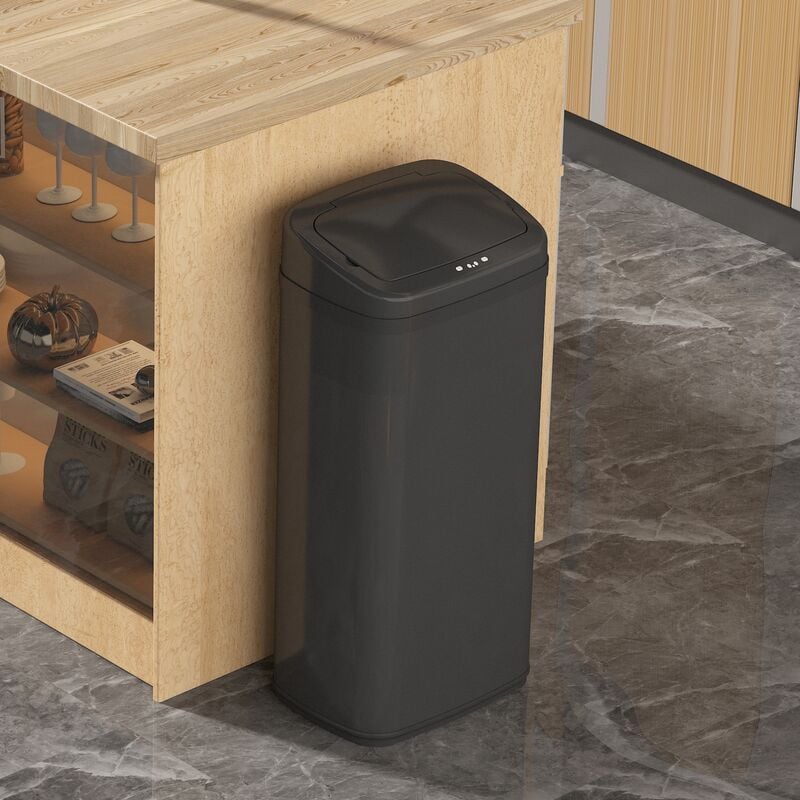 Poubelle de cuisine automatique Noir Acier inoxydable 40 L - NOIR