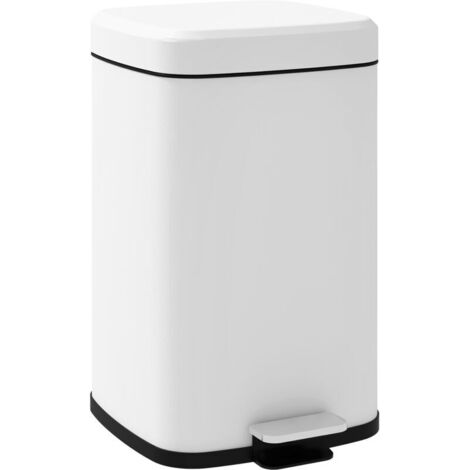 Poubelle de cuisine de 20 litres, en acier inoxydable, actionnée au pied, avec couvercle à fermeture douce, compacte et portable, bac intérieur amovible, dimensions : 28 cm (L) x 35 cm (l) x 45 cm (H)