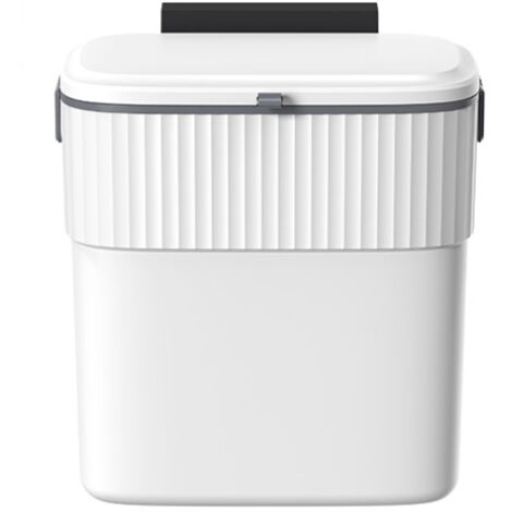 Poubelle de cuisine de 9 L (2,5 gallons) - Poubelle suspendue avec couvercle, poubelle murale pour porte de placard de cuisine, petite poubelle sous évier pour placard, salle de bain