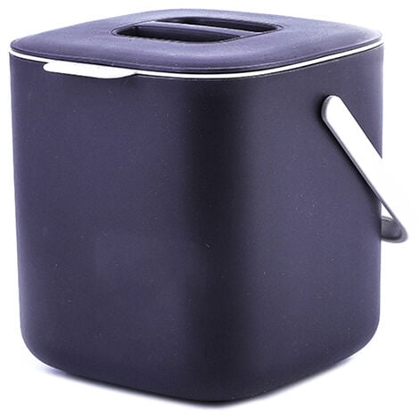 Poubelle de Cuisine en Plastique Poubelle Compost avec éGouttoir Poubelle Conteneur Organisateur Accessoires Outils-Gris Foncé