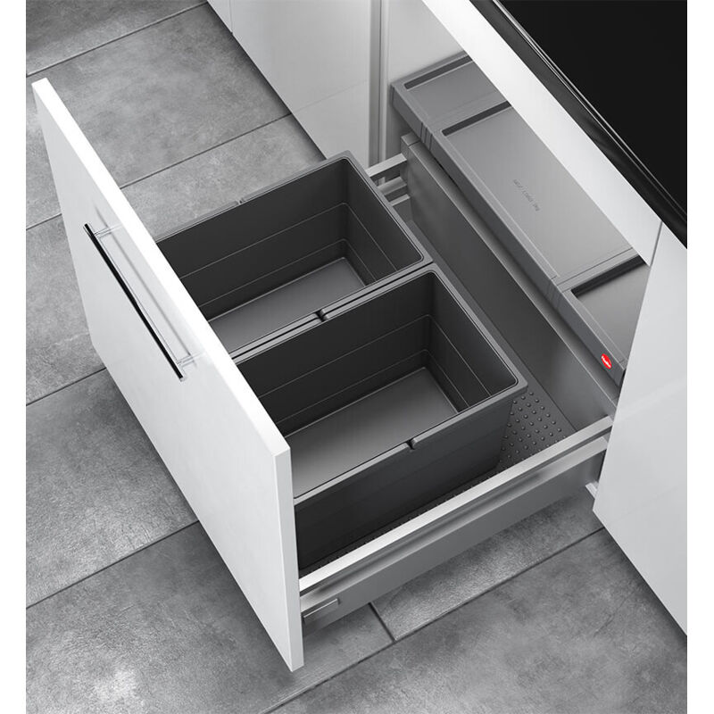 Poubelle de cuisine encastrable AS Allegro S220 2x14L Hailo
