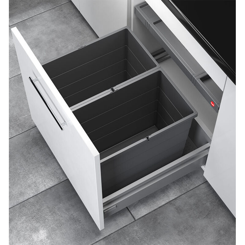Poubelle de cuisine encastrable AS Allegro S350 2x28L Hailo