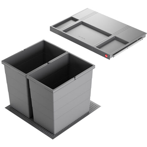 Poubelle de cuisine encastrable AS Allegro S380 2x28L Hailo
