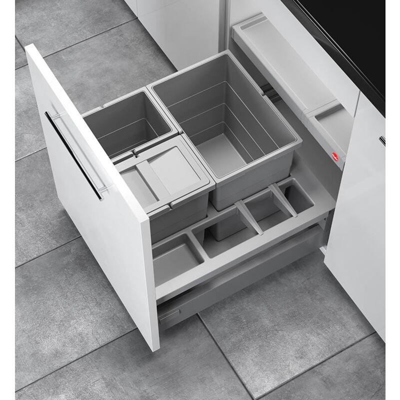 Poubelle de cuisine encastrable pour meuble coulissant 34L Hailo Separato k 500
