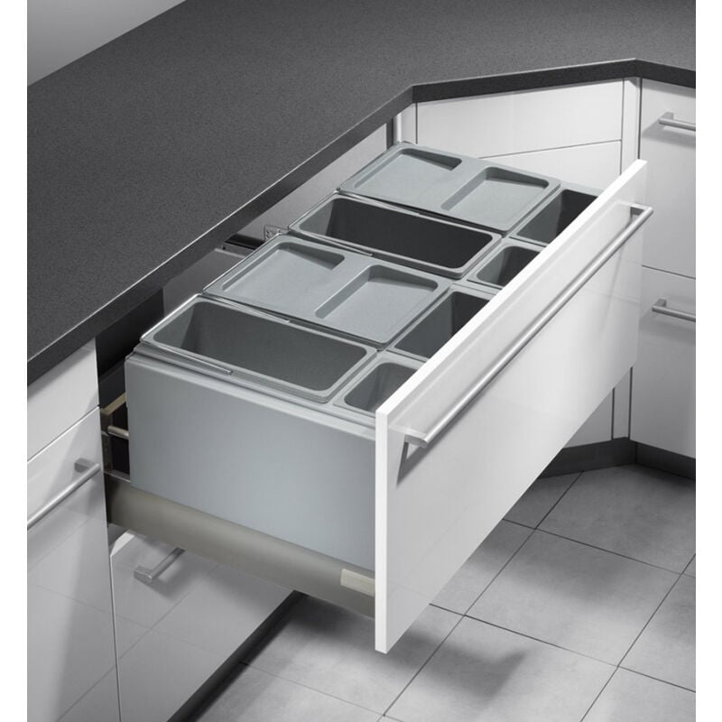 Hailo - Poubelle de cuisine encastrable pour tiroir coulissant 60L as xxl 900