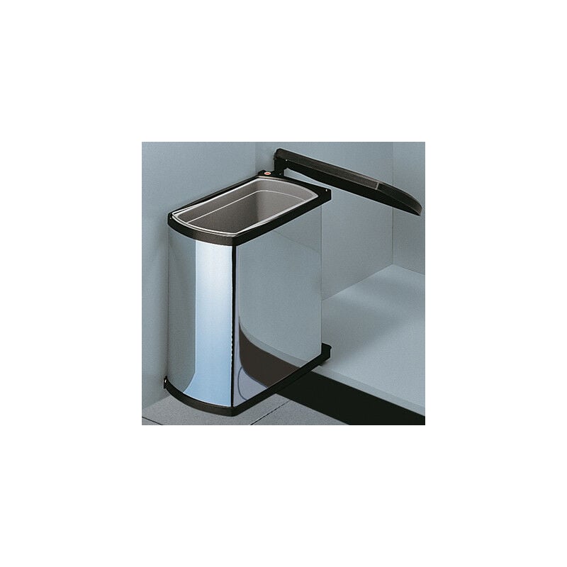 Poubelle de cuisine encastrable sous évier 18L Hailo as Uno Coloris - Argent / Noir