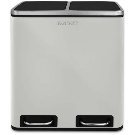 Poubelle de cuisine Félix Blanc 60L - Tri sélectif
