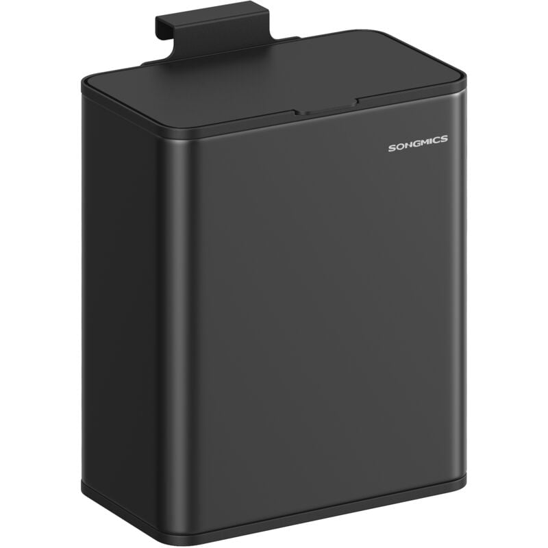 Songmics - Poubelle de Cuisine Murale, Poubelle à Compost 8 l avec Couvercle, pour Déchets Alimentaires, sur Porte ou Mur, avec Crochets, pour