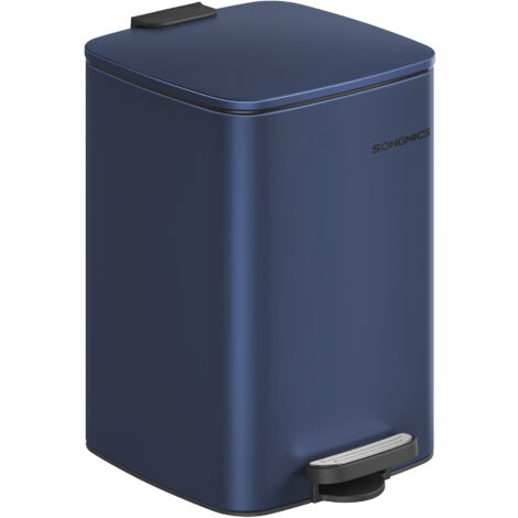 Poubelle de Cuisine, Poubelle 20 L, Poubelle à Pédale en Acier, avec Seau Intérieur, Fermeture Douce et Maintien en Ouverture, Bleu Minuit