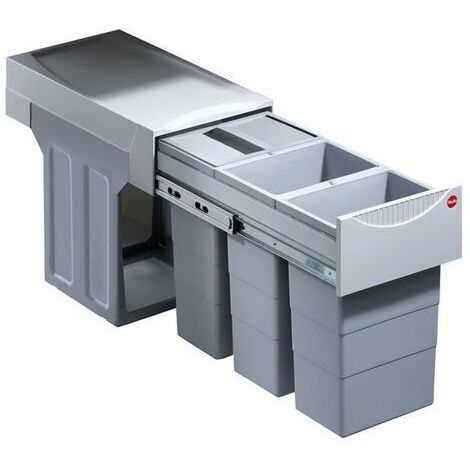 Poubelle de cuisine tri sélectif 3 bacs encastrable 30L (10+10+10) Hailo Terzett
