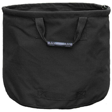 Poubelle de jardin modèle Leaf Storage Bag pour stockage de feuilles toile 54x45cm noir vert militaire 1 pièce