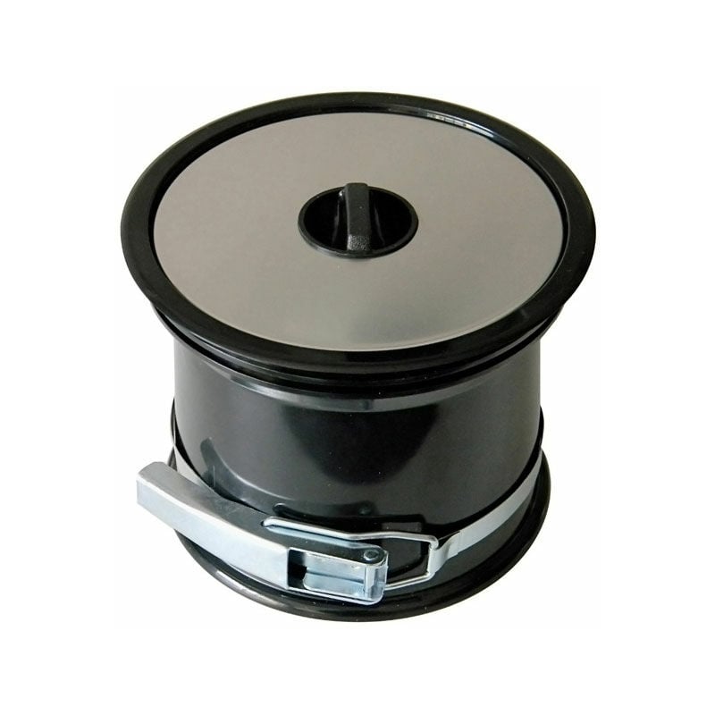 Poubelle de plan de travail encastrable - couvercle inox - ø160 mm - Décor : Inox / Noir - ITAR