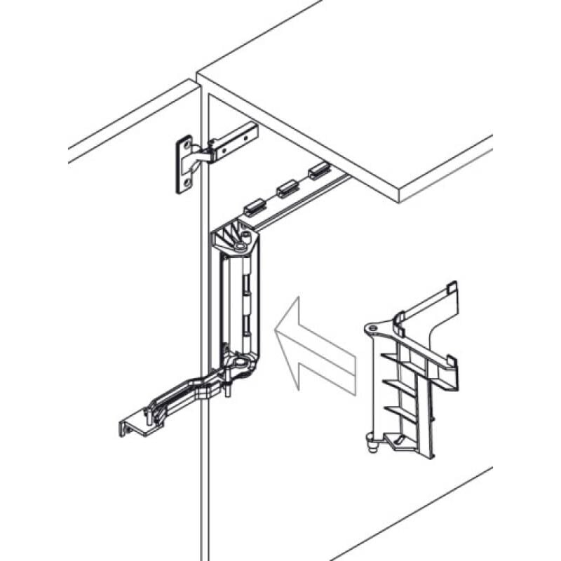 Poubelle de porte à ouverture automatiquepour cuisine SWING 2.0 - réversible - fixation sur le coté du caisson - bac de 18 litres - ELLETIPI