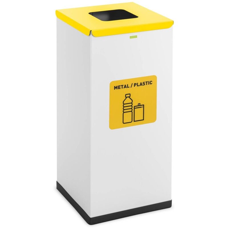 Poubelle de recyclage- 60 l - blanc - labellisée emballages recyclables Poubelle tri sélectif Bac de tri sélectif