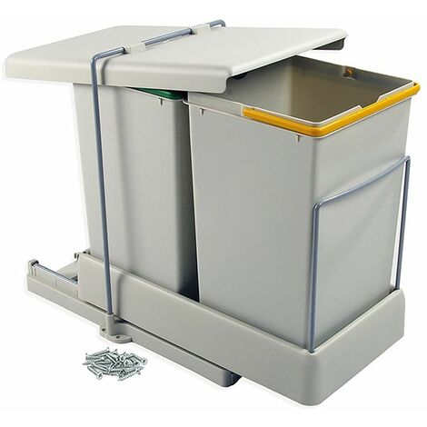 Poubelle ou conteneur de recyclage 70L, VERTICAL, 2 compartiments