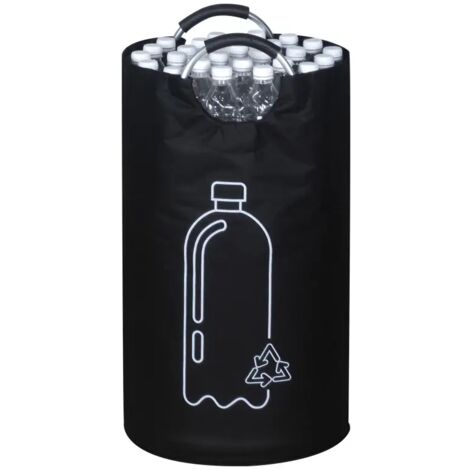Poubelle de Recyclage Pliable - Bac à Bouteilles avec Poignée  Rangement Bureau Chambre Buanderie Extérieur, Transport Facile, Gain de Place, Résistant, Gestion des Déchets, 38x67cm