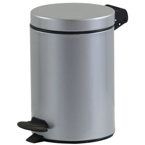 Poubelle de salle de bain 3 L - Cyjeu gris métal - ROSSIGNOL