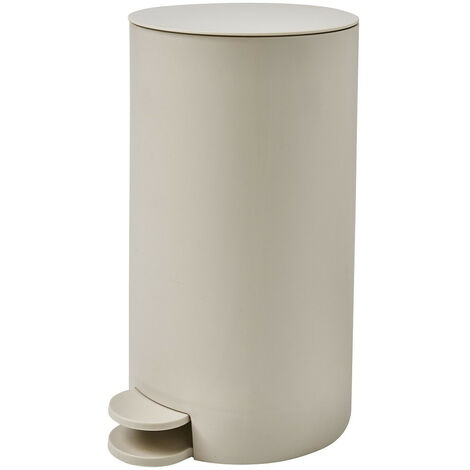 Poubelle de salle de bain à pédale 5L en polypropylène – Dimensions 18,4x18,4x30cm – Couleur beige – Design moderne – Guy Levasseur