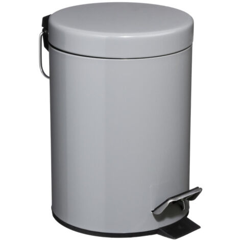 Poubelle de Salle de Bain "Métal" 3L Gris