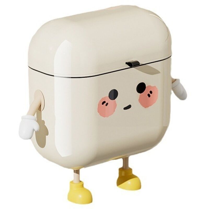 Poubelle de salle de bain, Poubelle murale sans perforation cuisine WC imperméable à l'eau applicable，Crème blanche - 9L