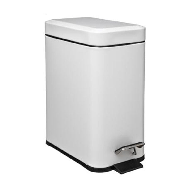 Poubelle de Salle de Bain 'Rectangle' 5L Blanc