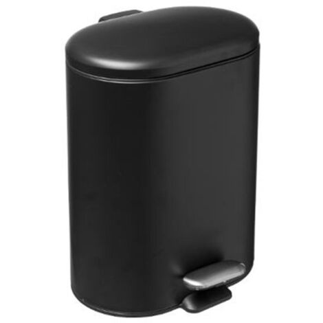 Poubelle de Salle de Bain "Siliflex" 6L Noir