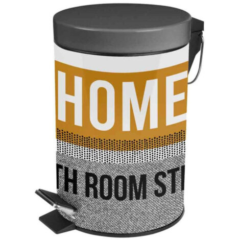 Poubelle de Salle de Bain "Street" 3L Ocre & Gris