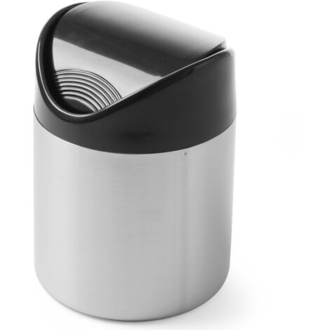 Poubelle de table, conteneur à déchets de table, couvercle à charnière, dia. Acier inoxydable 120 mm - Hendi 440704